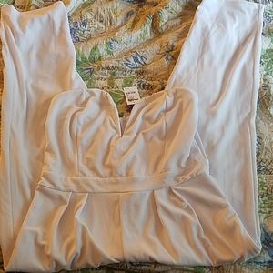 NWT white strapless jumpsuit!